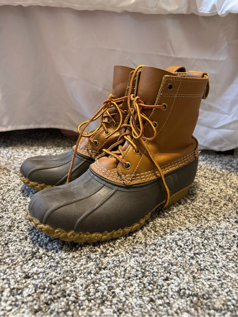 L.L. Bean Brown and Dark Gray Two-Tone Duck Boots